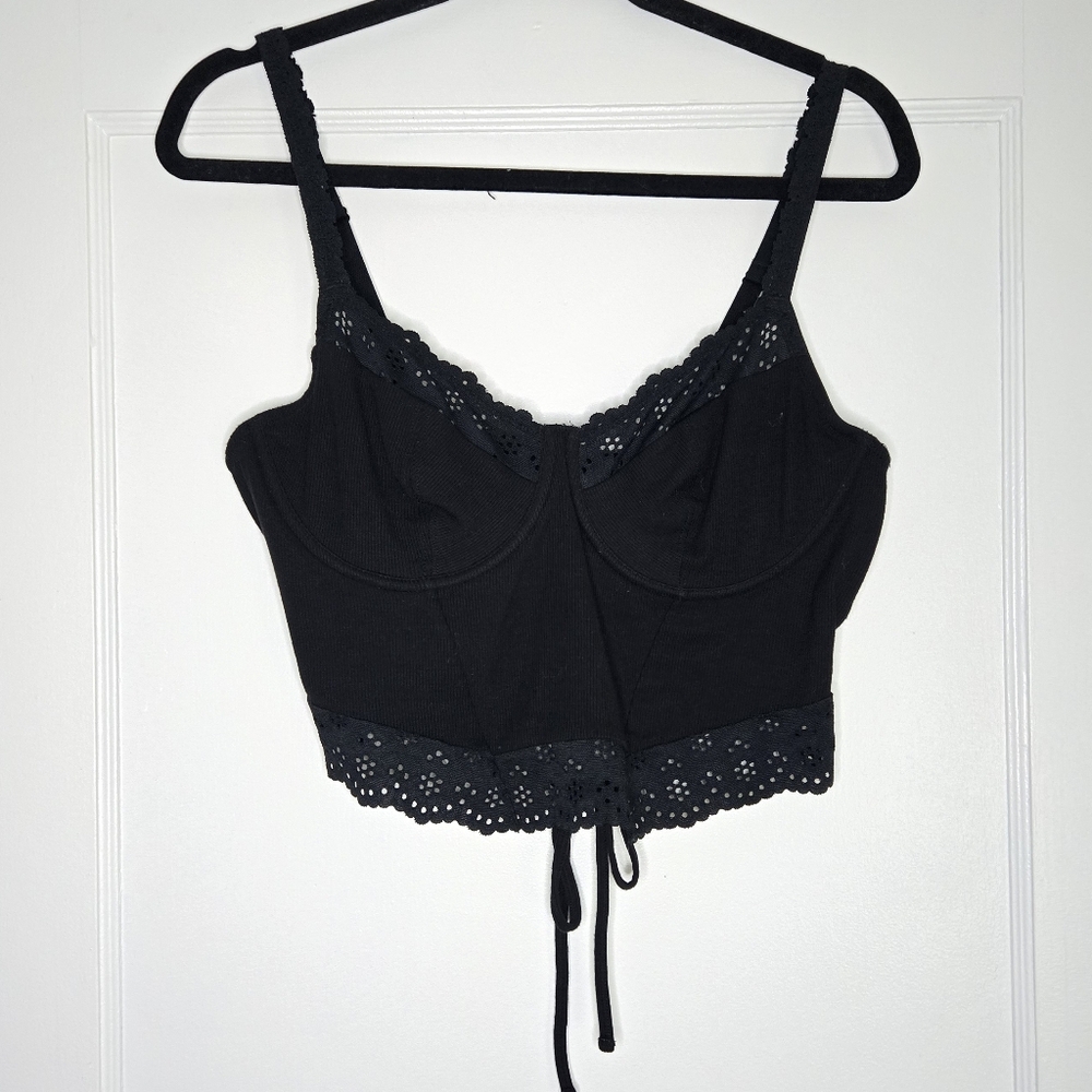 Colsie Corset Style Top - Women's X-Large - Black